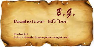 Baumholczer Gábor névjegykártya